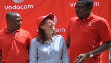 L-R: Abu Etu, Senior Manager, Product Portfolio, Vodacom Business Nigeria; Barbara Pepoli, Administrator, Saints Peter and Paul Nursery and Primary School, Ikate, Elegusi Lekki, Lagos, and Olumide Idowu, Senior Manager, Network Engineering, Vodacom Business Nigeria, during a one day Information and Communication Technology field Trip to Vodacom Facility in Lagos recently.